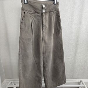 BDG Tan Ankle Cropped Pants with Wide-Leg Design